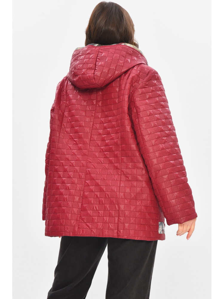 Куртка жіноча демісезонна напівбатальна бордового кольору 17-84 209305C