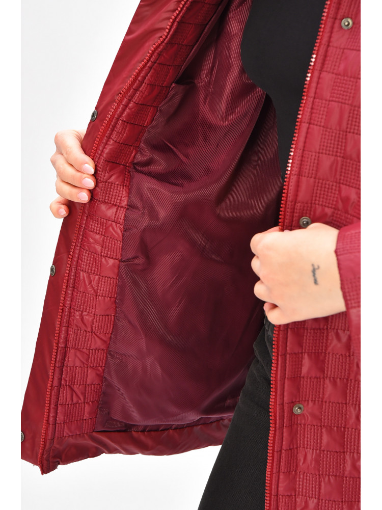 Куртка жіноча демісезонна напівбатальна бордового кольору 17-84 209305C