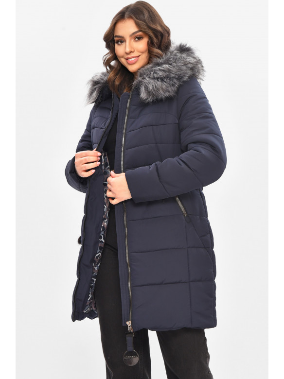 Куртка жіноча єврозима темно-синього кольору 209307C