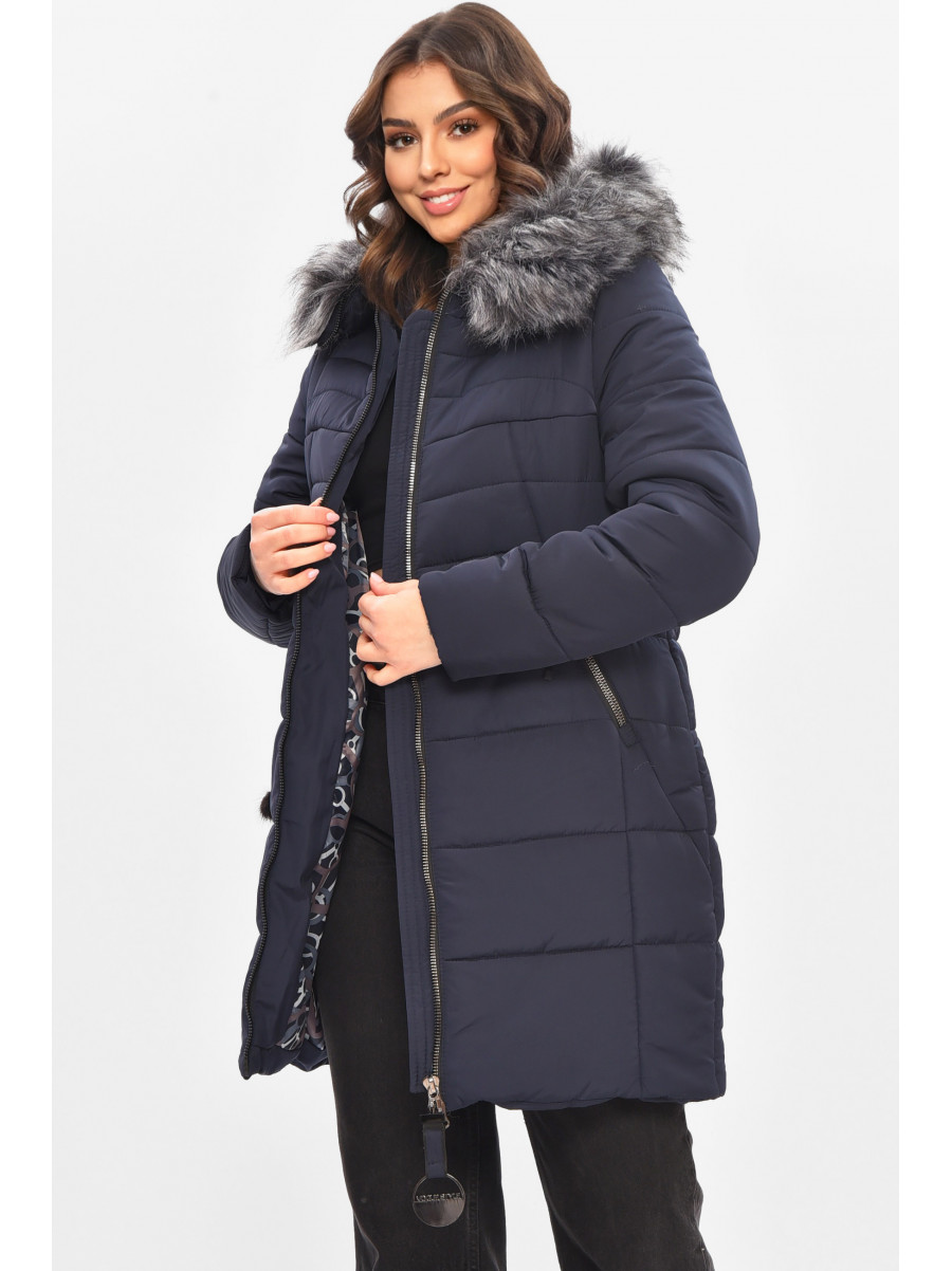 Куртка жіноча єврозима темно-синього кольору 209307C