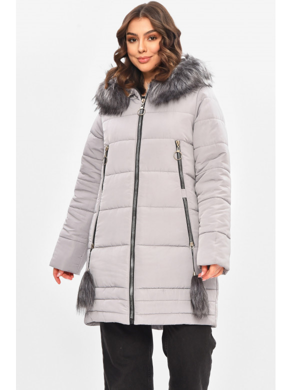Куртка жіноча єврозима темно-сірого кольору 209308C