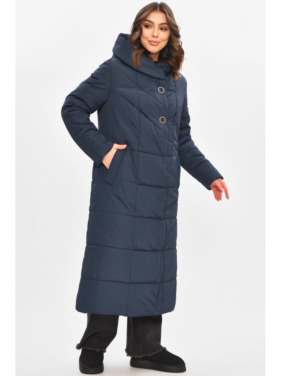 Куртка женская еврозима тёмно-синего цвета 209309C