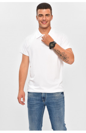 Футболка чоловіча поло білого кольору Уцінка 209315C