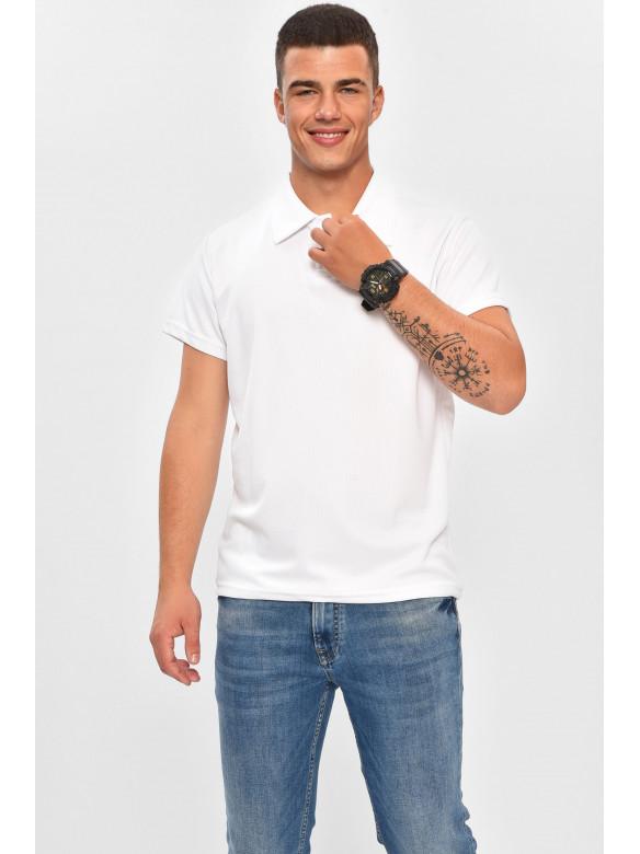 Футболка чоловіча поло білого кольору Уцінка 209315C