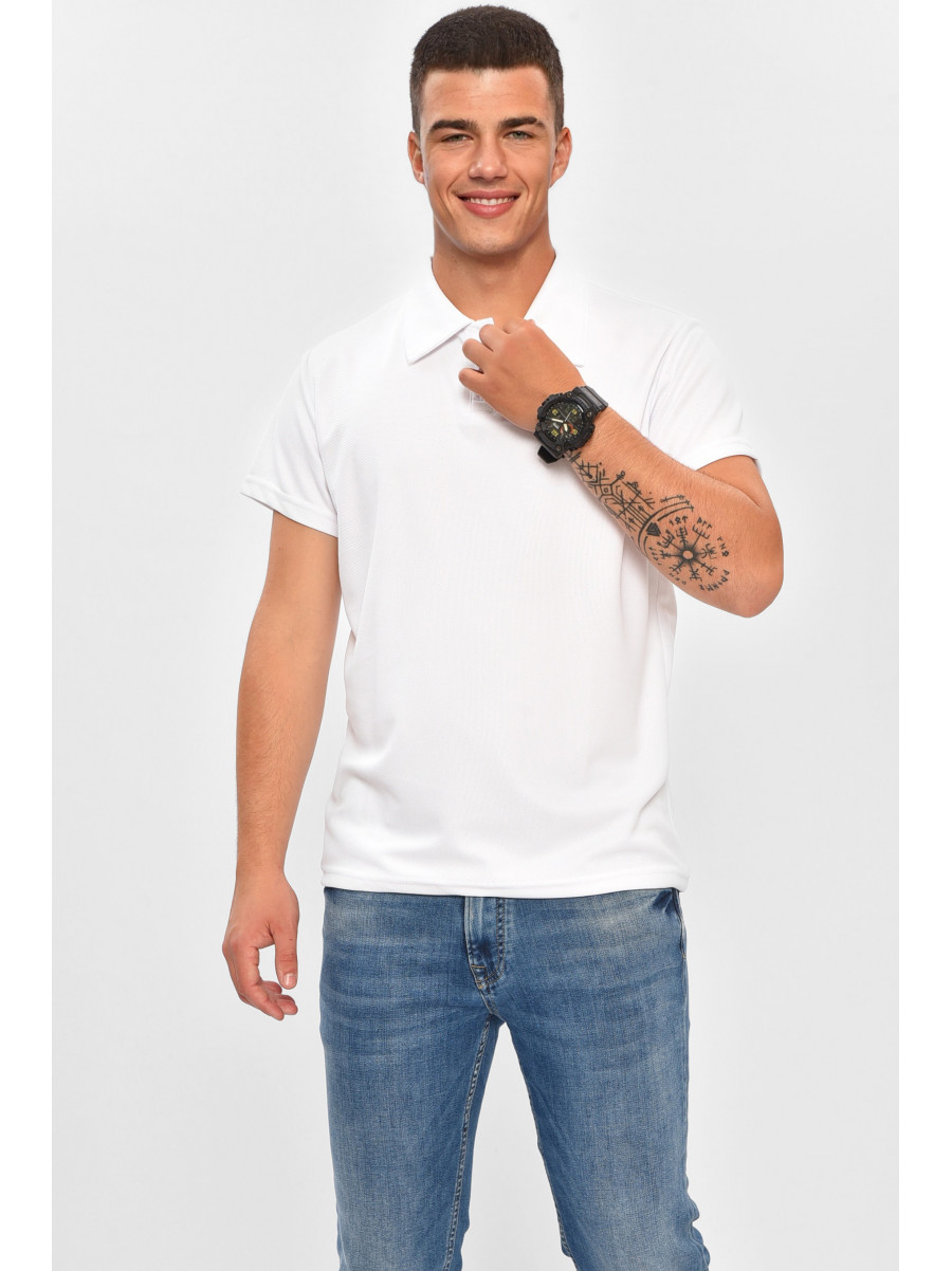Футболка чоловіча поло білого кольору Уцінка 209315C