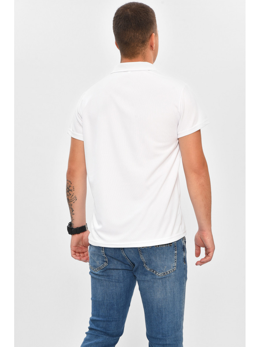 Футболка чоловіча поло білого кольору Уцінка 209315C