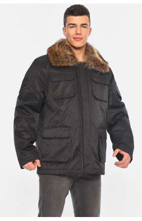 Куртка чоловіча напівбатальна єврозима чорного кольору Уцінка 28726 209317C