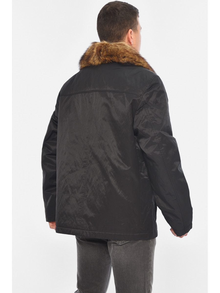 Куртка чоловіча напівбатальна єврозима чорного кольору Уцінка 28726 209317C