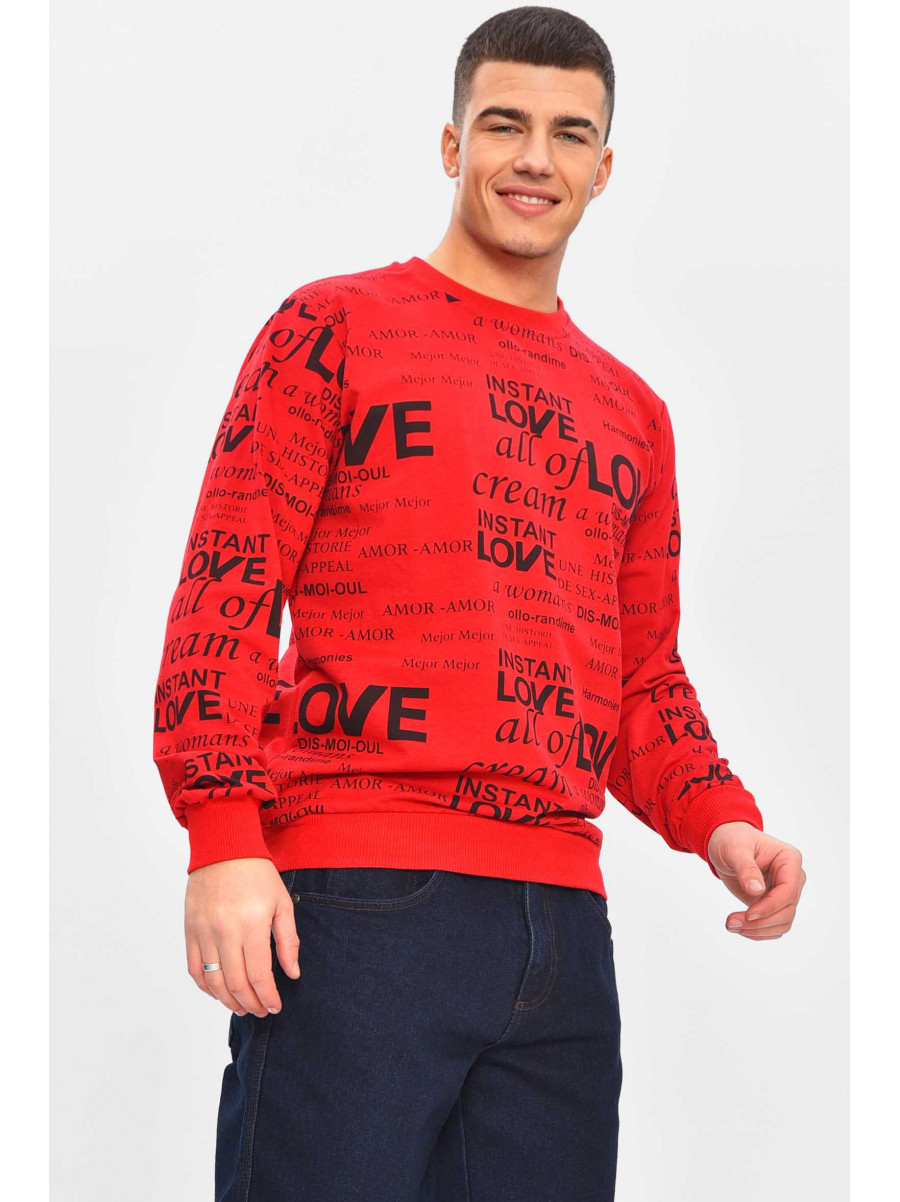 Світшот чоловічий червоного кольору з принтом 209318C