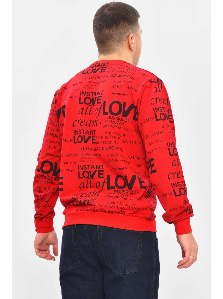 Світшот чоловічий червоного кольору з принтом 209318C