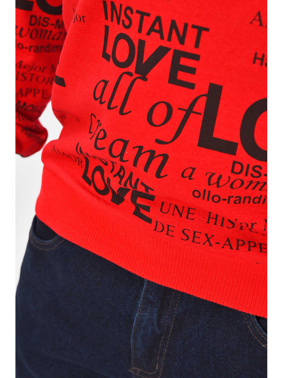 Світшот чоловічий червоного кольору з принтом 209318C