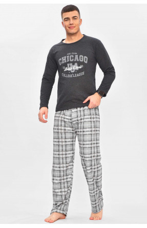 Піжама чоловіча темно-синього кольору з принтом 16385 209325C