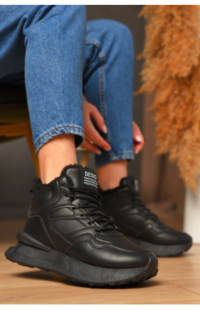 Кросівки зимові жіночі чорного кольору 635-1 209330C