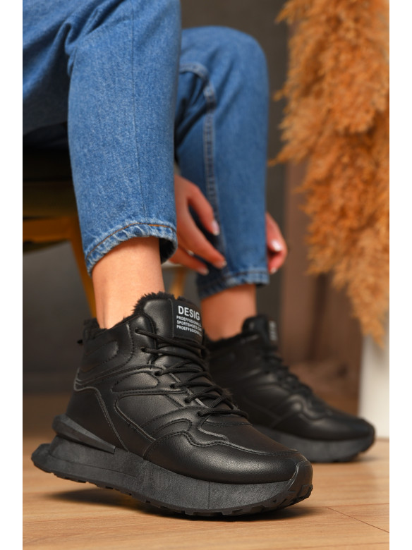 Кросівки зимові жіночі чорного кольору 635-1 209330C