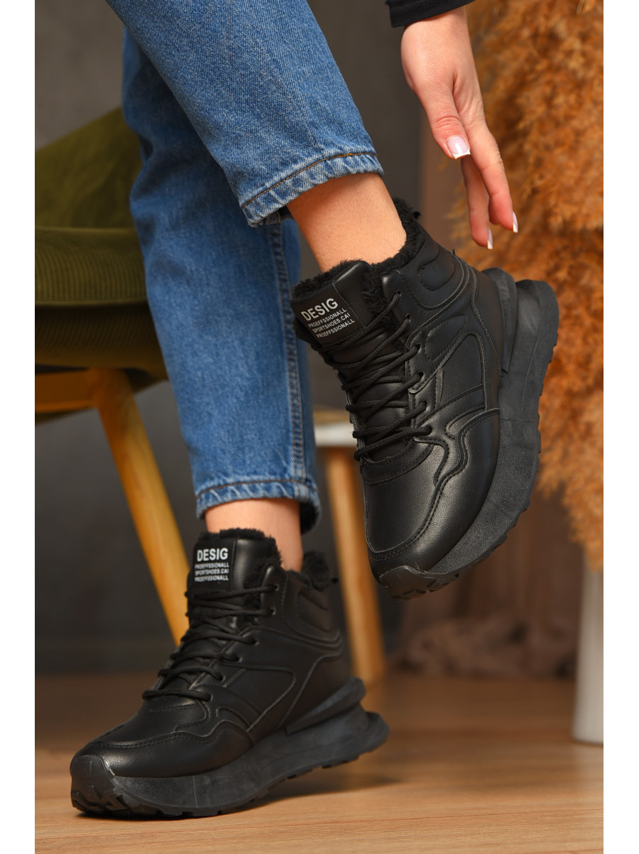 Кросівки зимові жіночі чорного кольору 635-1 209330C