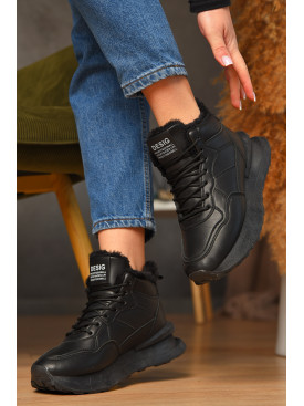 Кроссовки зимние женские черного цвета 635-4 209331C