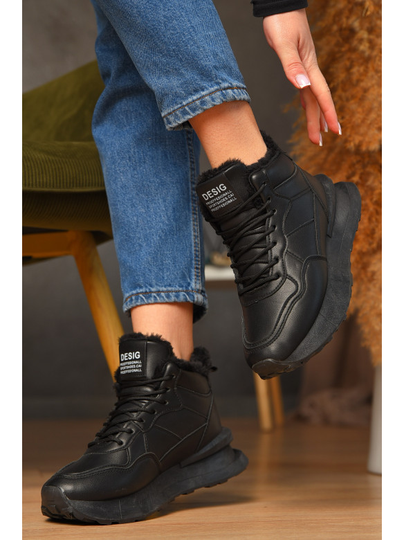 Кросівки зимові жіночі чорного кольору 635-4 209331C