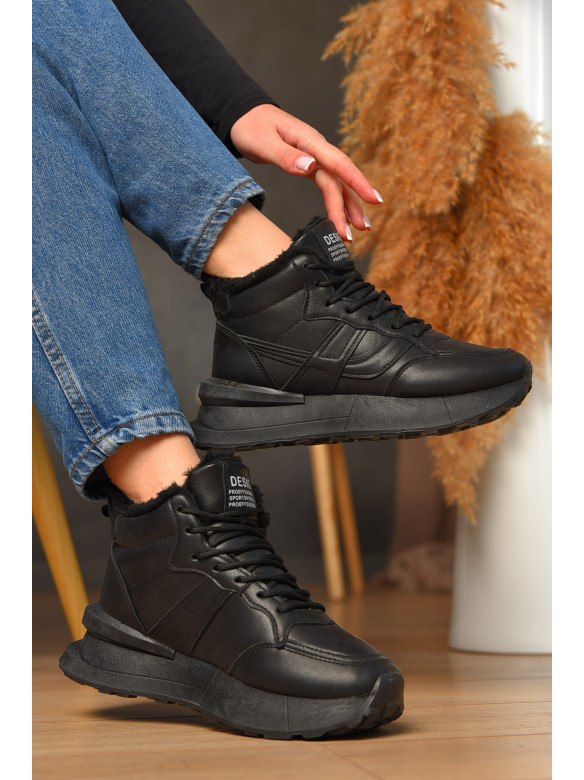 Кросівки зимові жіночі чорного кольору 635-14 209332C