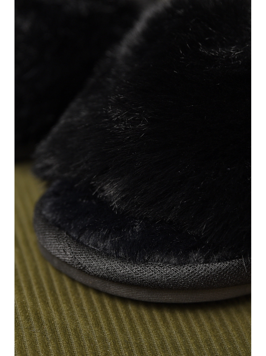 Тапочки домашние женские меховые черного цвета 88С 209333C
