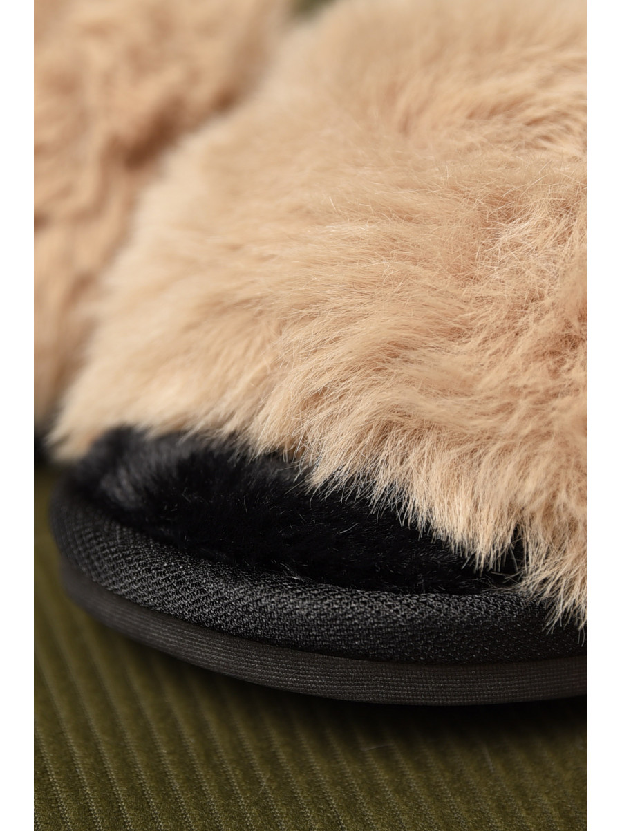 Тапочки домашние женские меховые бежевого цвета 88С 209334C