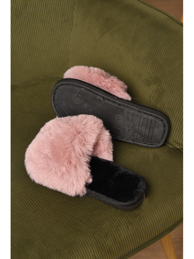 Тапочки домашние женские меховые пудрового цвета 88С 209335C