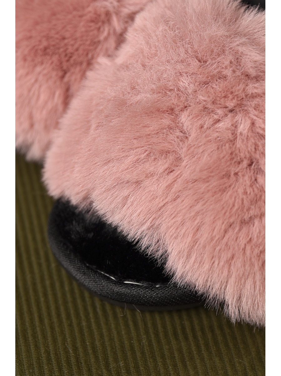 Тапочки домашние женские меховые пудрового цвета 88С 209335C