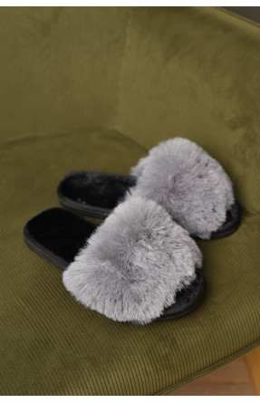 Тапочки домашние женские меховые серого цвета 88С 209336C