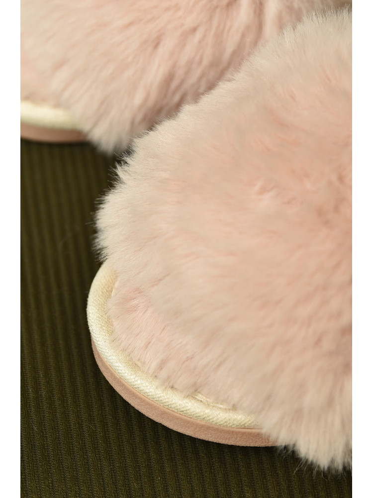 Тапочки домашние женские меховые светло-бежевого цвета р-2 209337C