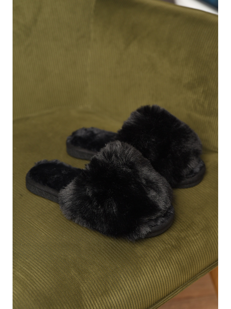 Тапочки домашние женские меховые черного цвета р-2 209338C