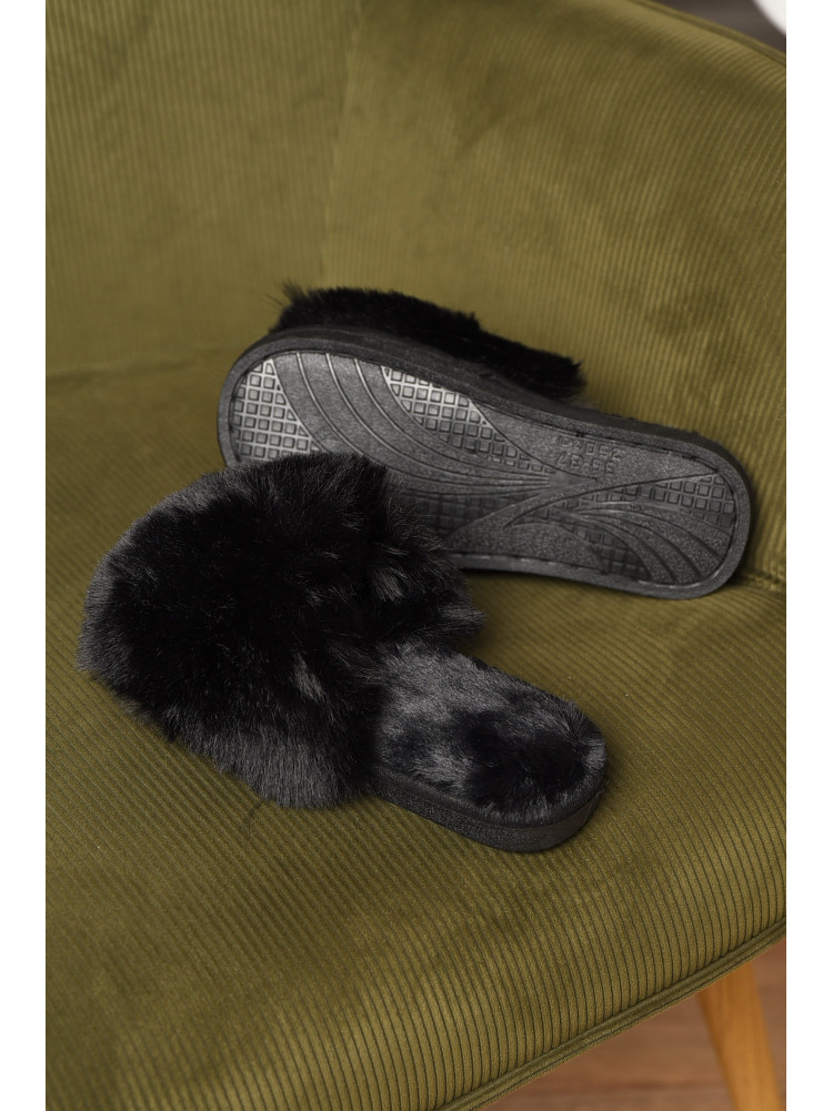 Тапочки домашние женские меховые черного цвета р-2 209338C