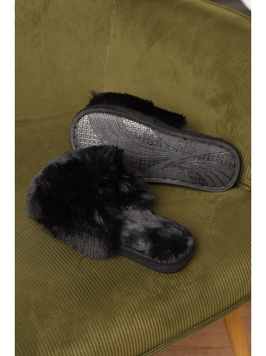 Тапочки домашние женские меховые черного цвета р-2 209338C