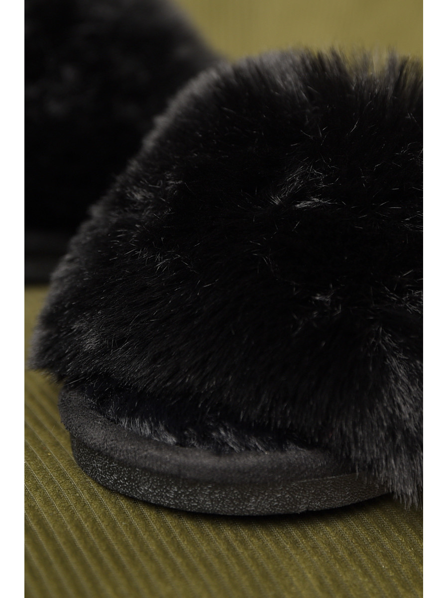 Тапочки домашние женские меховые черного цвета р-2 209338C