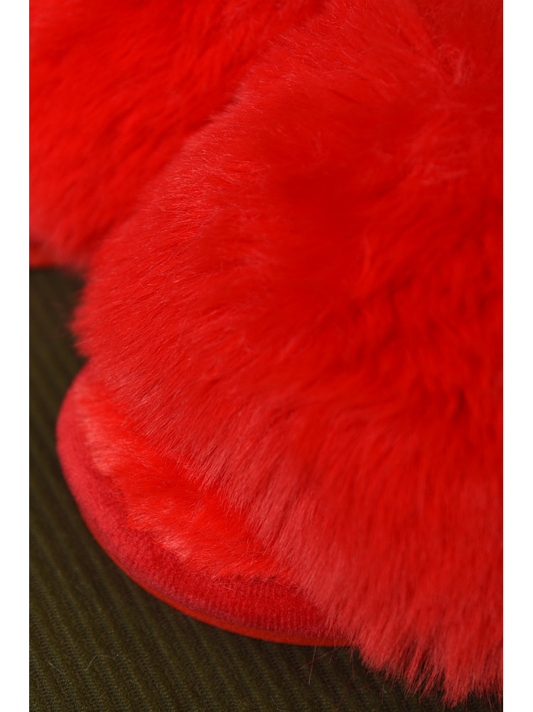 Тапочки домашние женские меховые красного цвета р-2 209339C
