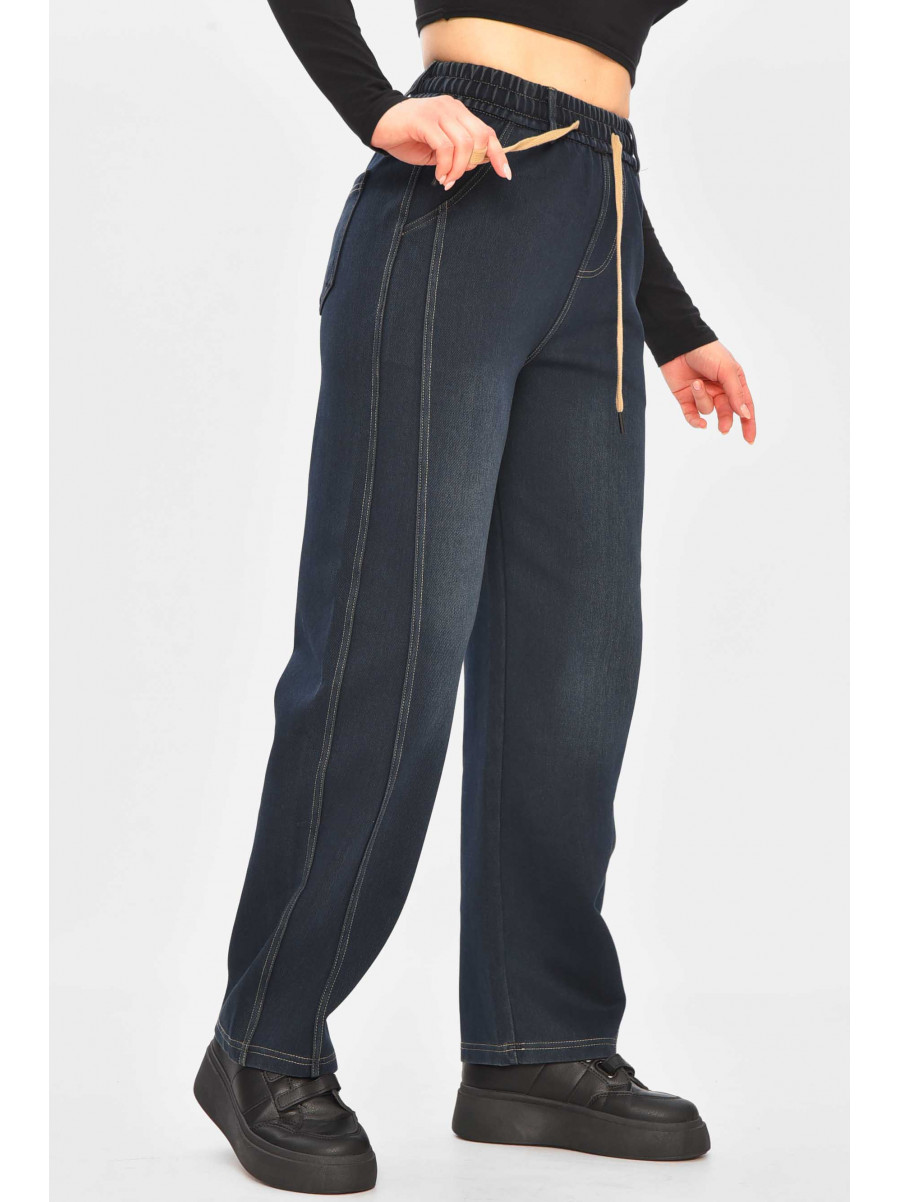 Джинси жіночі однотонні темно-синього кольору А4211-1 209345C