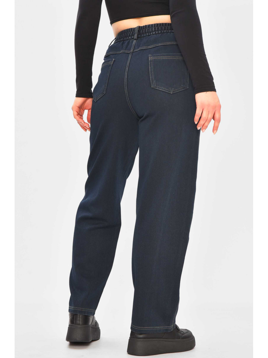 Джинси жіночі однотонні темно-синього кольору А4211-1 209345C