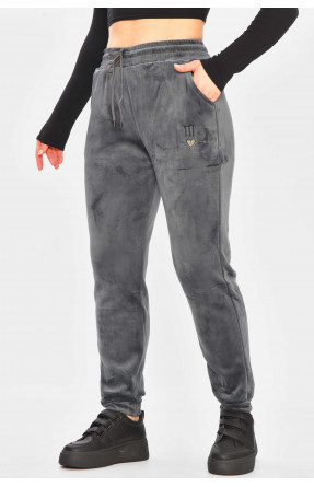 Спортивные штаны женские на искусственном меху тёмно-серого цвета А502 209346C