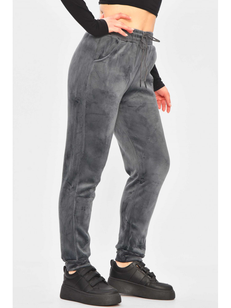 Спортивные штаны женские на искусственном меху тёмно-серого цвета А502 209346C