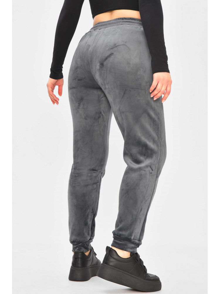 Спортивные штаны женские на искусственном меху тёмно-серого цвета А502 209346C