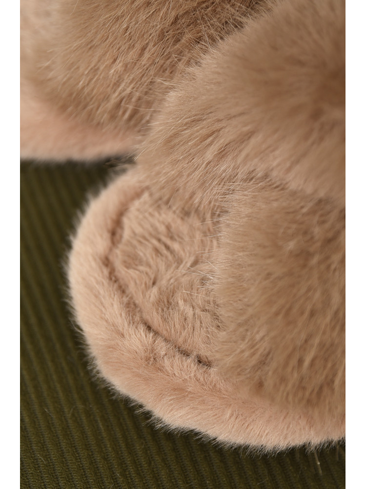 Тапочки домашние женские меховые бежевого цвета А8136 209352C