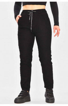 Джинси жіночі на флісі чорного кольору 850-5 209357C