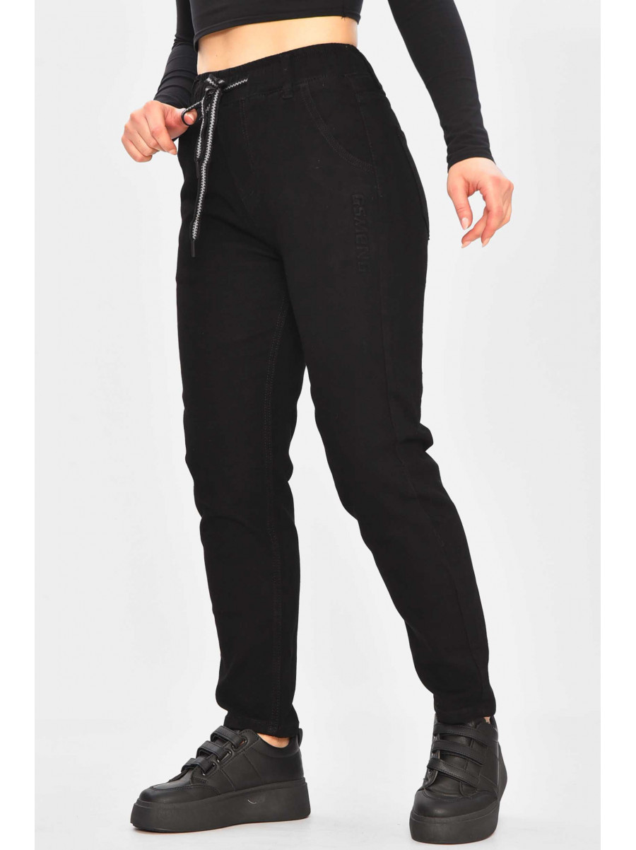 Джинси жіночі на флісі чорного кольору 850-5 209357C