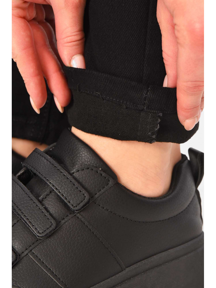 Джинси жіночі на флісі чорного кольору 850-5 209357C