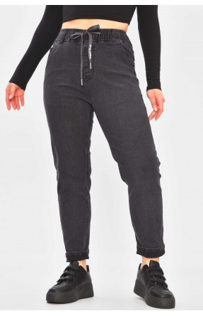 Джинси жіночі на флісі темно-сірого кольору 850-5 209358C