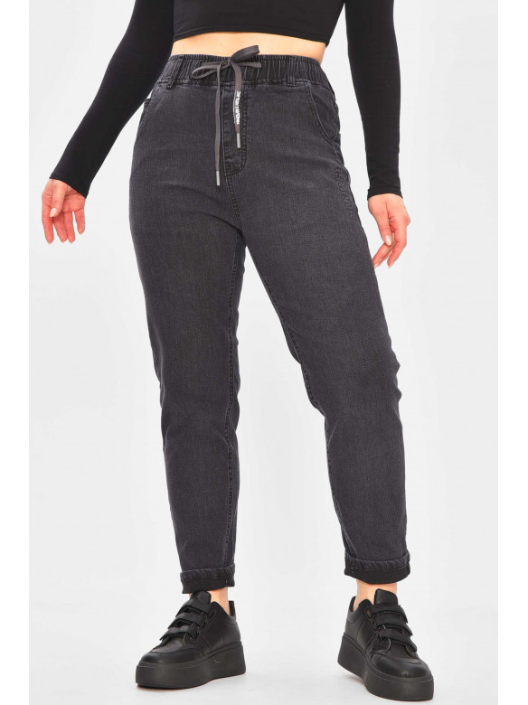 Джинси жіночі на флісі темно-сірого кольору 850-5 209358C