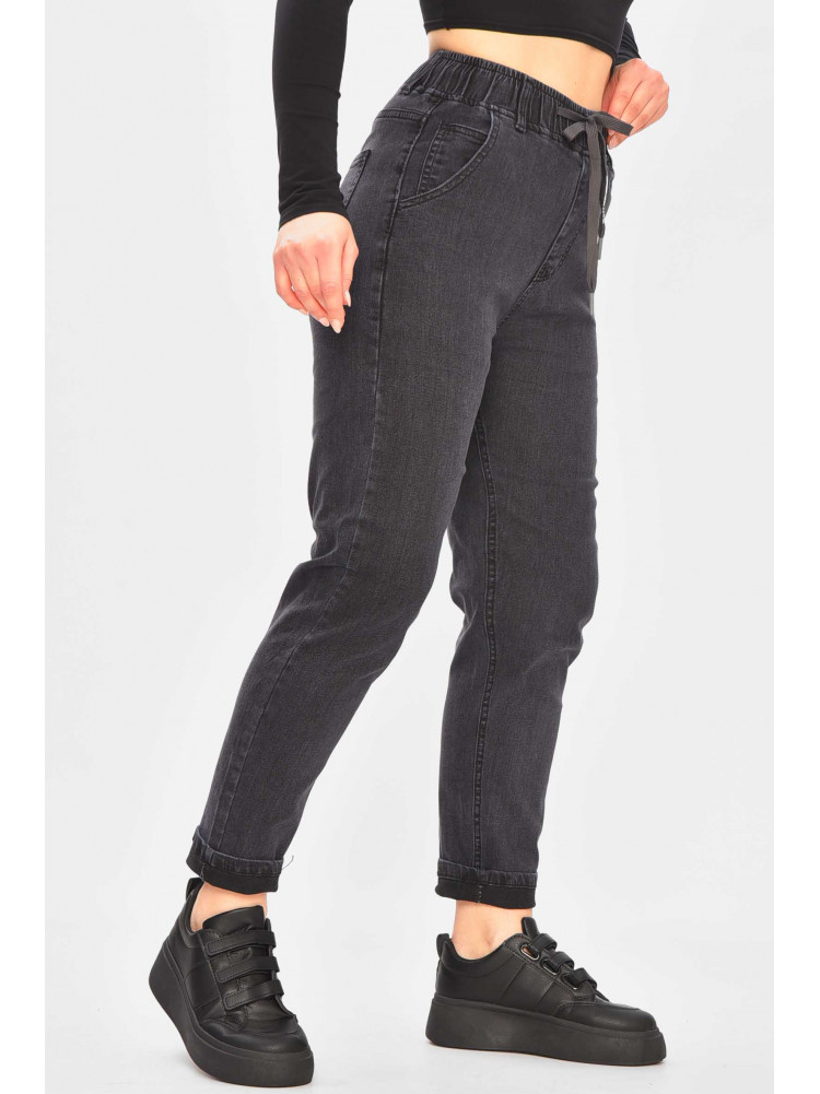 Джинси жіночі на флісі темно-сірого кольору 850-5 209358C