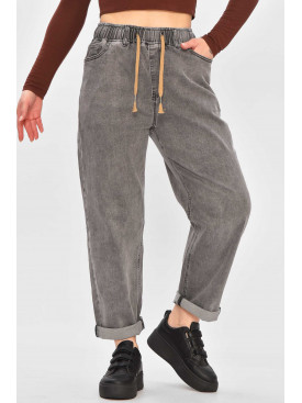 Джинсы женские однотонные серого цвета 521-3 209359C