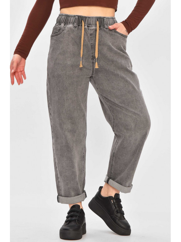 Джинси жіночі однотонні сірого кольору 521-3 209359C