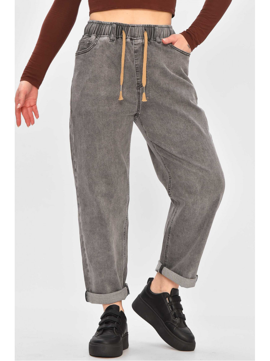 Джинси жіночі однотонні сірого кольору 521-3 209359C