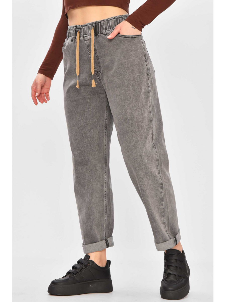Джинси жіночі однотонні сірого кольору 521-3 209359C