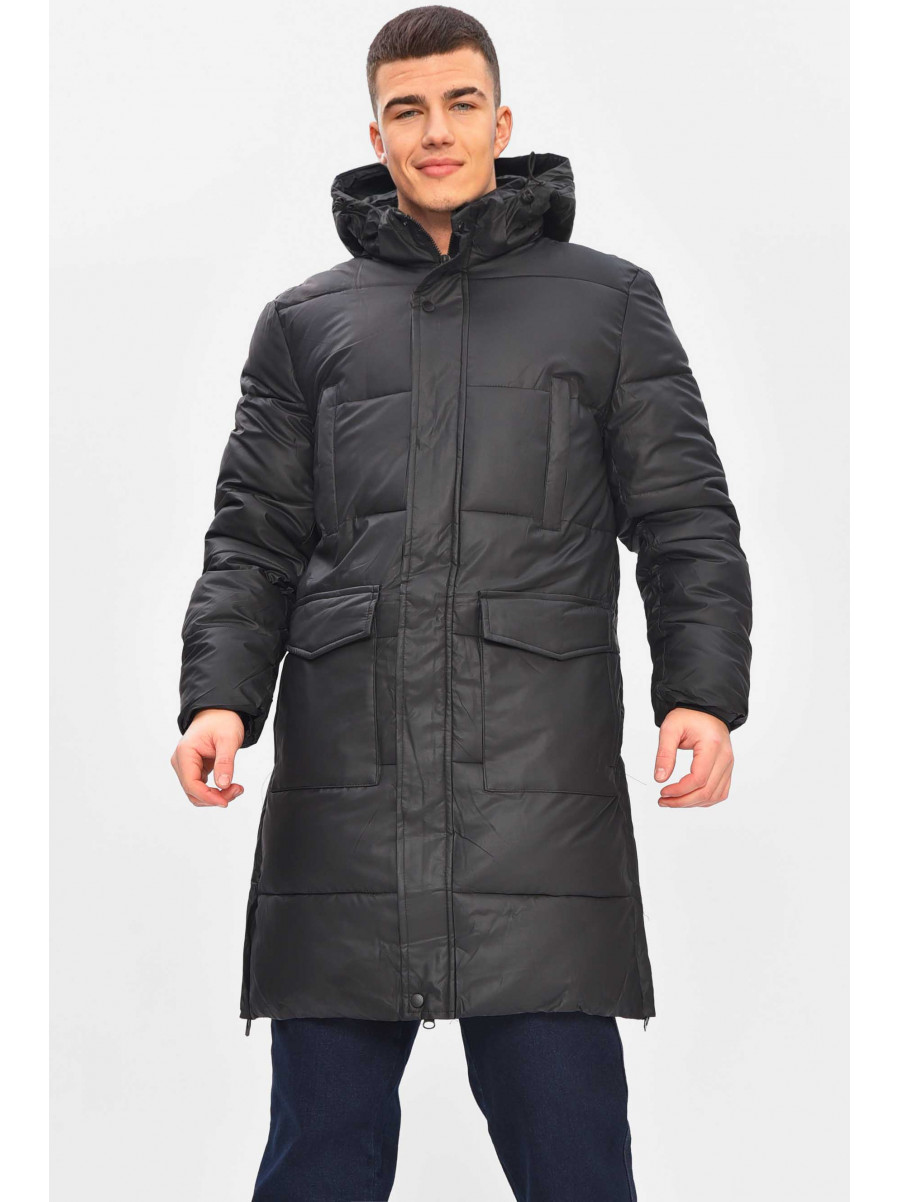 Куртка мужская еврозима полубатальная черного цвета H76-30 209361C